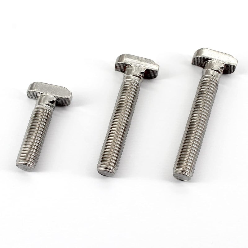 Faspiroty 20Pcs M6x30 304 Stainless Steel T-Slot Bolt 30 Series Aluminum Profile T-Shaped Screw Bolt Fastener 15.3mm Head Size - Image 3